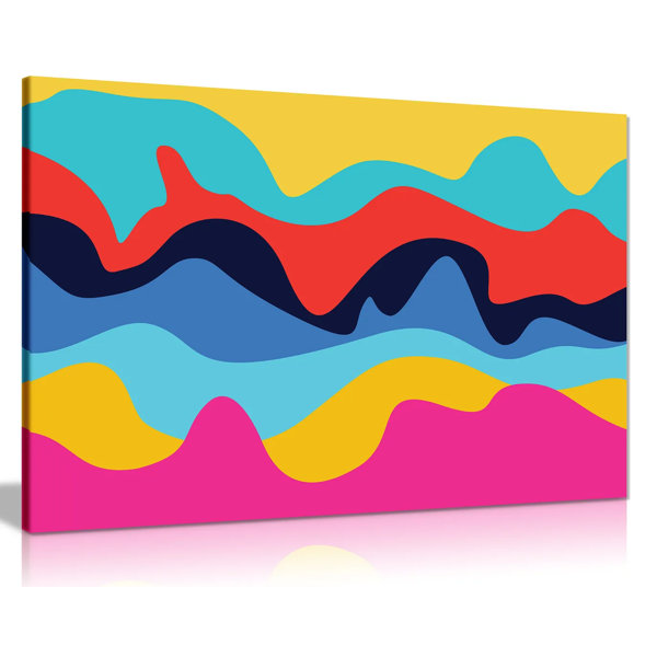 Ivy Bronx Abstract Colors Waves Canvas Wall Art Picture Print Wayfair